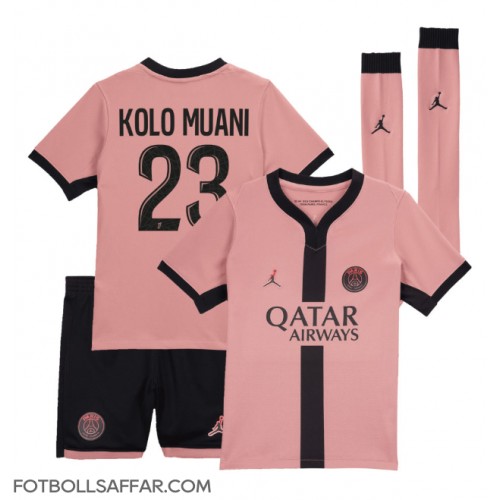 Paris Saint-Germain Randal Kolo Muani #23 Tredje Dräkt Barn 2024-25 Kortärmad (+ Korta byxor)